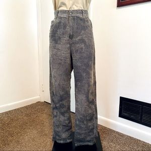 Adele Fado Italian Designer Pants | 59% Linen SZ 8